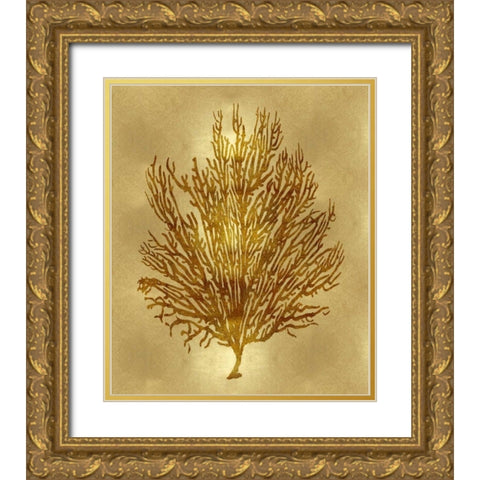 Sea Life - Gold V Gold Ornate Wood Framed Art Print with Double Matting by Miller, Melonie