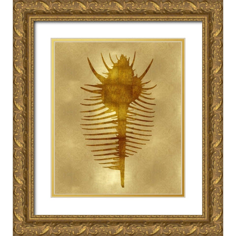 Sea Life - Gold VI Gold Ornate Wood Framed Art Print with Double Matting by Miller, Melonie