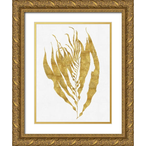 Sea Life - Gold on White I Gold Ornate Wood Framed Art Print with Double Matting by Miller, Melonie