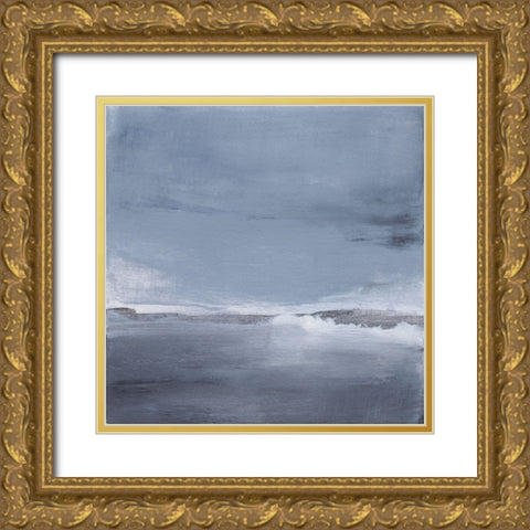 Denim Horizon II Gold Ornate Wood Framed Art Print with Double Matting by Oppenheimer, Michelle