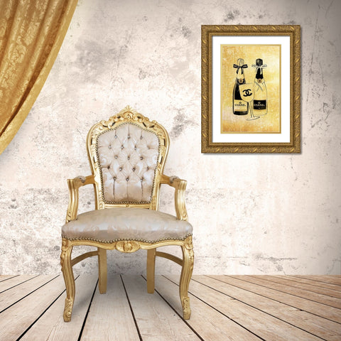 Champagne II Gold Ornate Wood Framed Art Print with Double Matting by Pavlova, Martina