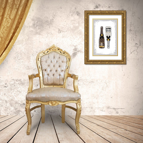 Champagne III Gold Ornate Wood Framed Art Print with Double Matting by Pavlova, Martina