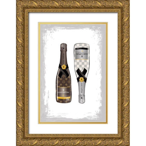 Champagne III Gold Ornate Wood Framed Art Print with Double Matting by Pavlova, Martina