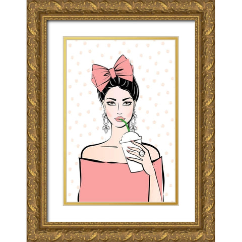 Bows and Drinks Gold Ornate Wood Framed Art Print with Double Matting by Pavlova, Martina
