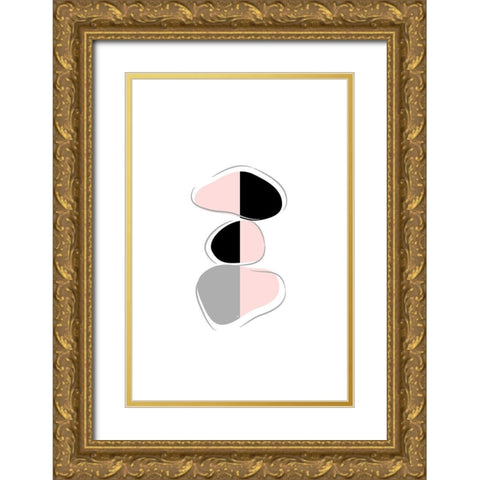Stones II Gold Ornate Wood Framed Art Print with Double Matting by Pavlova, Martina