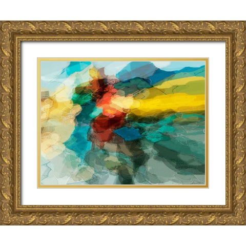 Shapes I Gold Ornate Wood Framed Art Print with Double Matting by Tienhaara, Michael