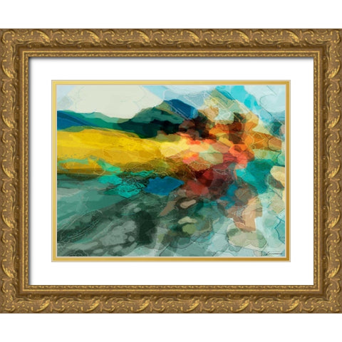 Shapes II Gold Ornate Wood Framed Art Print with Double Matting by Tienhaara, Michael