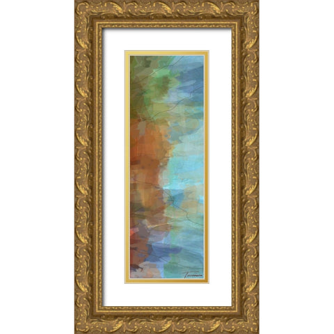 Tryptic Visions Right Gold Ornate Wood Framed Art Print with Double Matting by Tienhaara, Michael