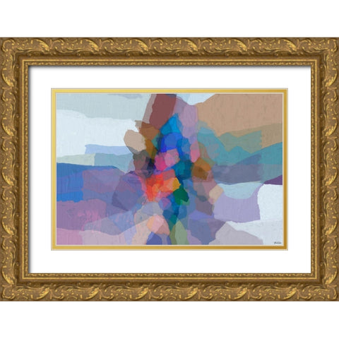 Cascading hues I Gold Ornate Wood Framed Art Print with Double Matting by Tienhaara, Michael