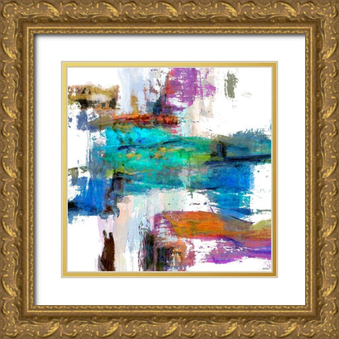 Splash III Gold Ornate Wood Framed Art Print with Double Matting by Tienhaara, Michael