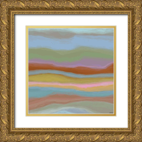 Contours I Gold Ornate Wood Framed Art Print with Double Matting by Tienhaara, Michael