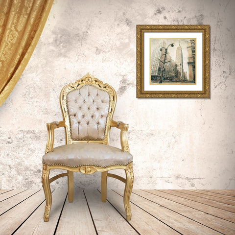 Empire State Building-Manhattan Gold Ornate Wood Framed Art Print with Double Matting by Daniels, Matthew