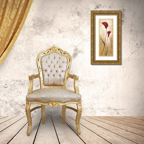 Panneau calla Gold Ornate Wood Framed Art Print with Double Matting by Besson, Nathalie