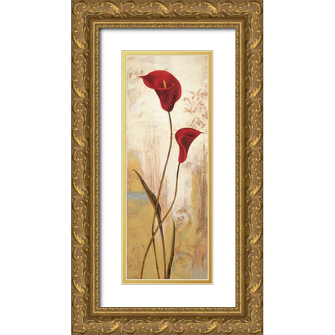 Panneau calla Gold Ornate Wood Framed Art Print with Double Matting by Besson, Nathalie