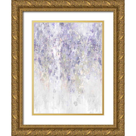 Cascade Lavender Gold Ornate Wood Framed Art Print with Double Matting by Robbins, Nikki
