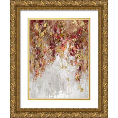 Cascade Red with Gold Gold Ornate Wood Framed Art Print with Double Matting by Robbins, Nikki