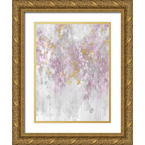 Cascading Blush Gold Ornate Wood Framed Art Print with Double Matting by Robbins, Nikki