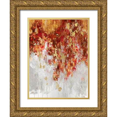 Cascading Fall II Gold Ornate Wood Framed Art Print with Double Matting by Robbins, Nikki