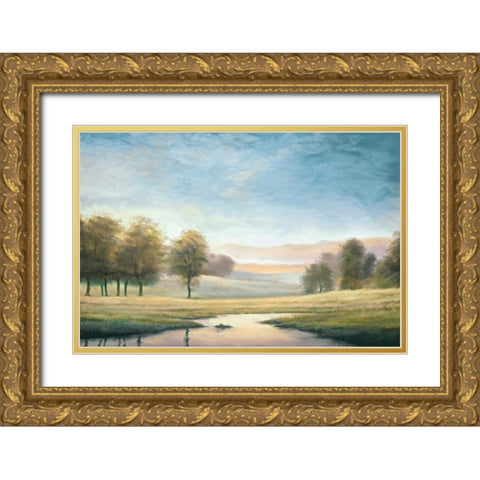 Morning Reflection II Gold Ornate Wood Framed Art Print with Double Matting by Thomas, Neil