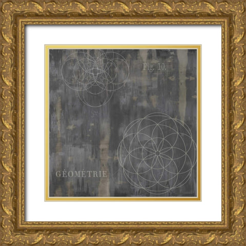 Geometrie IV Gold Ornate Wood Framed Art Print with Double Matting by Jeffries, Oliver