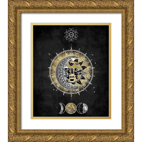 Moon and Sun II Gold Ornate Wood Framed Art Print with Double Matting by Jeffries, Oliver