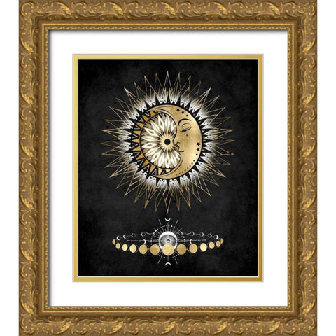 Meditative Moon II Gold Ornate Wood Framed Art Print with Double Matting by Jeffries, Oliver