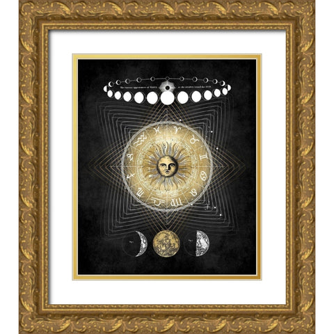 Zodiac Sun II Gold Ornate Wood Framed Art Print with Double Matting by Jeffries, Oliver