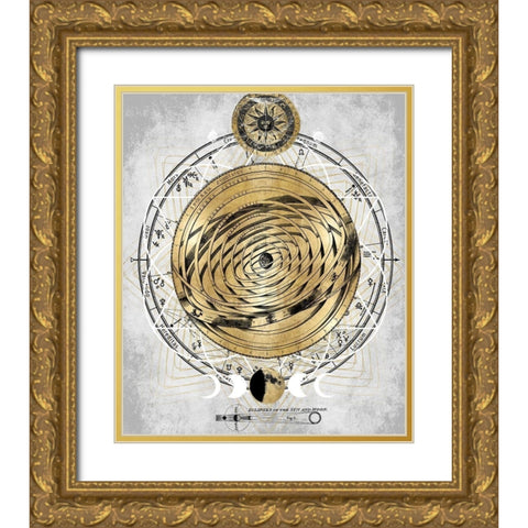 Zodiac Sphere I Gold Ornate Wood Framed Art Print with Double Matting by Jeffries, Oliver