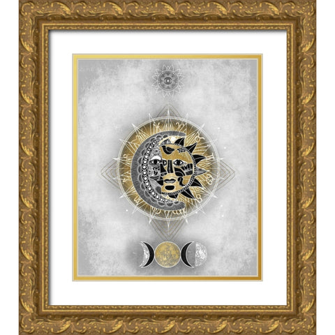 Moon and Sun I Gold Ornate Wood Framed Art Print with Double Matting by Jeffries, Oliver