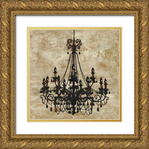 Chandelier I Gold Ornate Wood Framed Art Print with Double Matting by Jeffries, Oliver