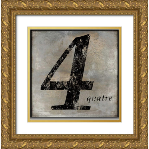 quatre Gold Ornate Wood Framed Art Print with Double Matting by Jeffries, Oliver