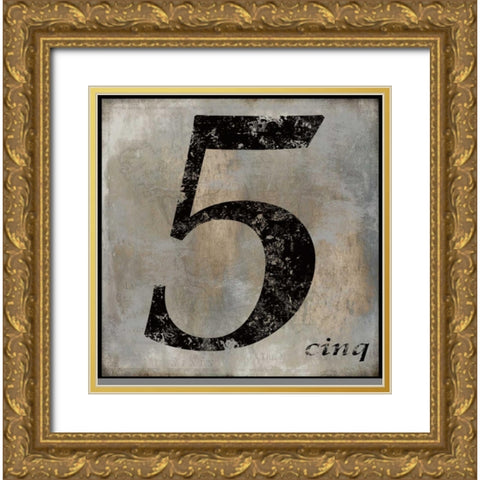 cinq Gold Ornate Wood Framed Art Print with Double Matting by Jeffries, Oliver
