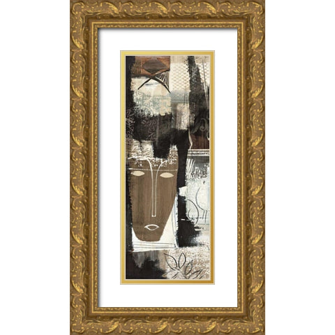 Ethnic Panel II Gold Ornate Wood Framed Art Print with Double Matting by Carney, Patrick