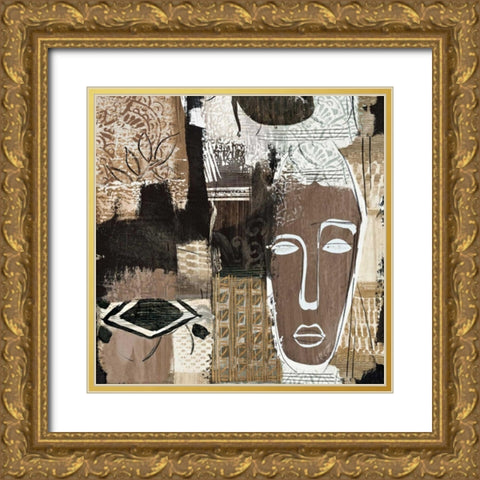 Ethno I Gold Ornate Wood Framed Art Print with Double Matting by Carney, Patrick