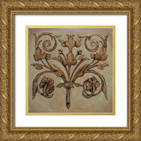 Decorative Scroll II Gold Ornate Wood Framed Art Print with Double Matting by Segovia, Pablo