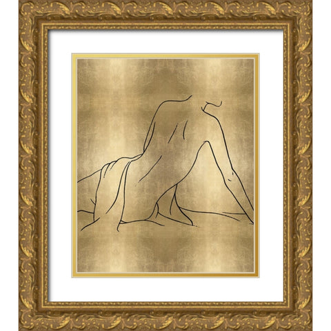 Female Figure Gold IV Gold Ornate Wood Framed Art Print with Double Matting by Blake, Madeline