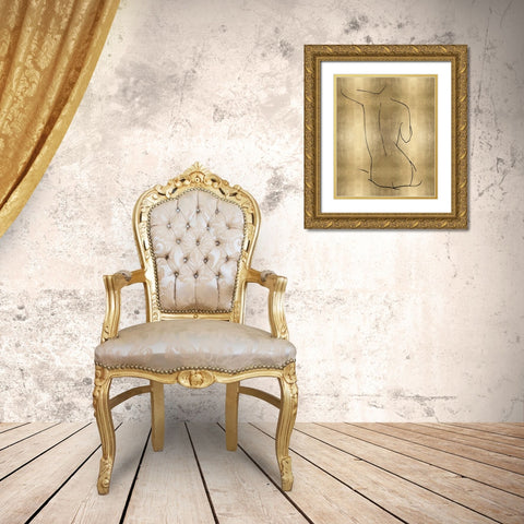 Female Figure Gold V Gold Ornate Wood Framed Art Print with Double Matting by Blake, Madeline