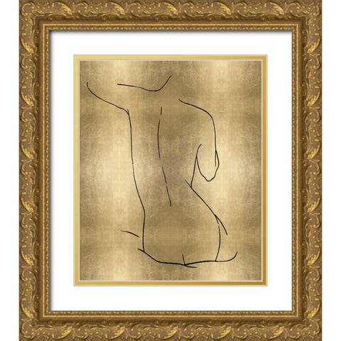 Female Figure Gold V Gold Ornate Wood Framed Art Print with Double Matting by Blake, Madeline