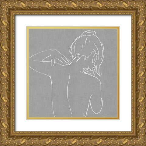 Female Figure Gray II Gold Ornate Wood Framed Art Print with Double Matting by Blake, Madeline