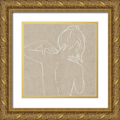 Female Figure Natural II Gold Ornate Wood Framed Art Print with Double Matting by Blake, Madeline