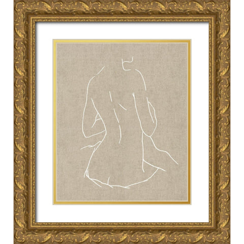 Female Figure Natural III Gold Ornate Wood Framed Art Print with Double Matting by Blake, Madeline