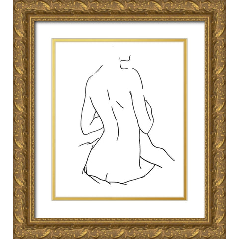 Female Figure III Gold Ornate Wood Framed Art Print with Double Matting by Blake, Madeline