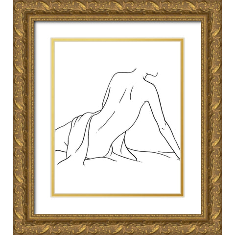 Female Figure IV Gold Ornate Wood Framed Art Print with Double Matting by Blake, Madeline