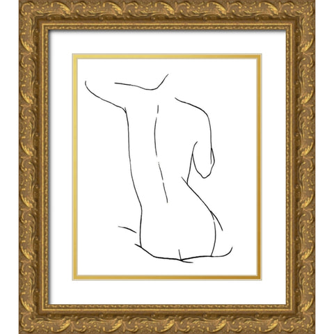 Female Figure V Gold Ornate Wood Framed Art Print with Double Matting by Blake, Madeline