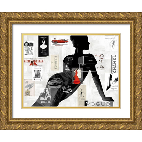 High Fashion I Gold Ornate Wood Framed Art Print with Double Matting by Pearson, Amanda