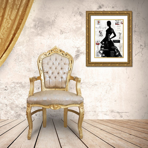 High Fashion III Gold Ornate Wood Framed Art Print with Double Matting by Pearson, Amanda