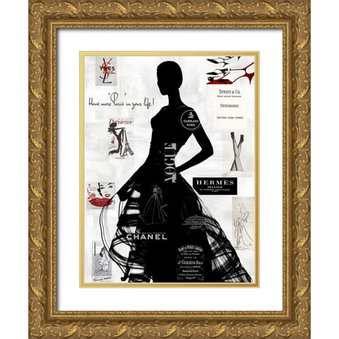 High Fashion III Gold Ornate Wood Framed Art Print with Double Matting by Pearson, Amanda