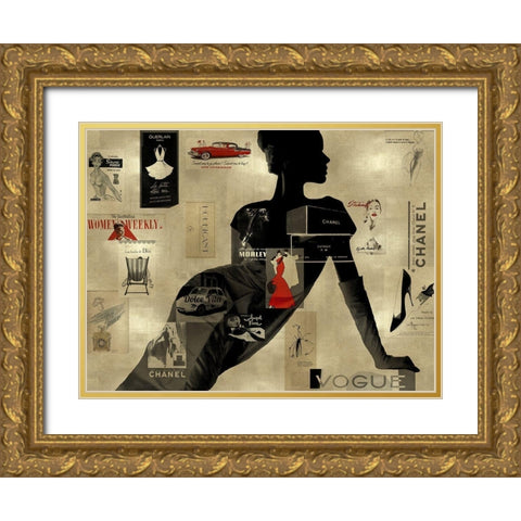 High Fashion on Gold I Gold Ornate Wood Framed Art Print with Double Matting by Pearson, Amanda