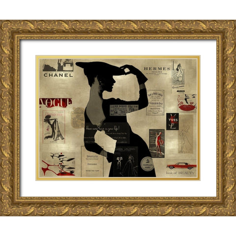 High Fashion on Gold II Gold Ornate Wood Framed Art Print with Double Matting by Pearson, Amanda