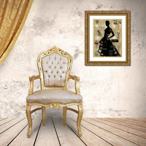 High Fashion on Gold III Gold Ornate Wood Framed Art Print with Double Matting by Pearson, Amanda